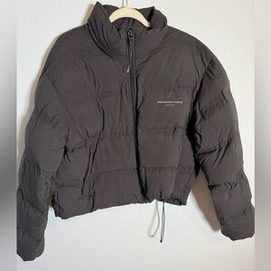 Alexander‎ Wang Black Cropped Puffer Down Jacket Small NWOT Black Small Logo